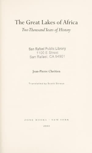 The great lakes of Africa : two thousand years of history