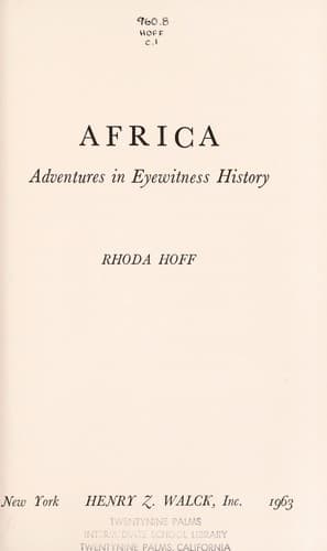 Africa; adventures in eyewitness history