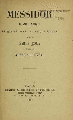 Messidor, drame lyrique en quatre actes et cinq tableaux