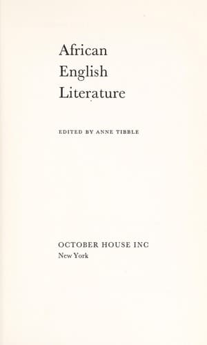 African-English literature
