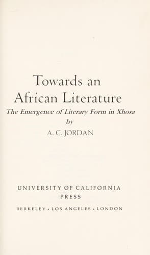 Towards an African literature