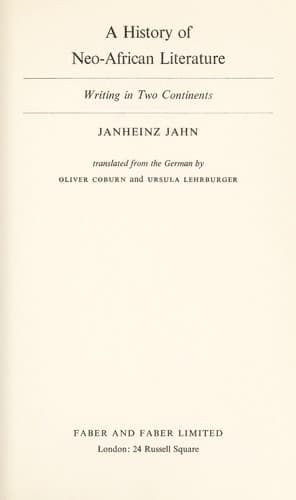 A history of neo-African literature