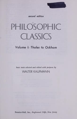 Philosophic classics;