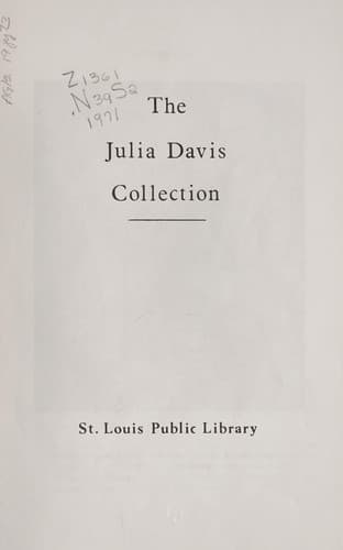 The Julia Davis collection: Negro and African literature and culture