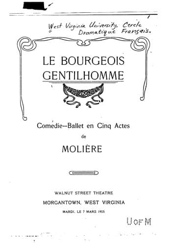 Le bourgeois gentilhomme: comédie-ballet en cinq actes, de Molière, Walnut Street Theatre ...