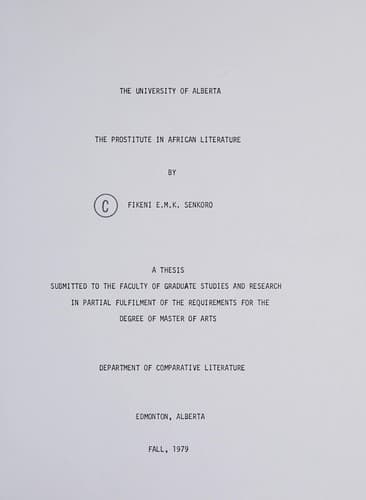 The prostitute in African literature