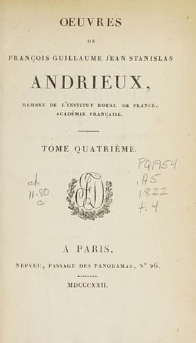 Oeuvres de François Guillaume Jean Stanislas Andrieux