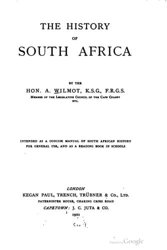 The history of South Africa
