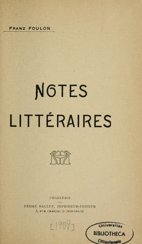 Notes littéraires