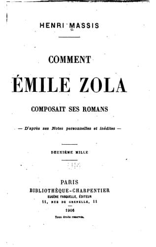 Comment Émile Zola composait ses romans d'après ses notes personnelles et ..
